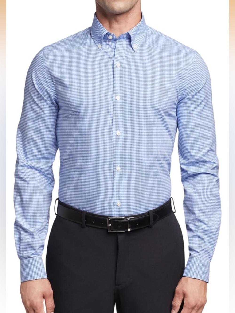 Tommy Hilfiger Men's Non Iron Slim Fit Gingham Buttondown Collar Dress Shirt
